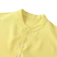 thumbnail image 5 of Miluxas Mens Henley Shirt Short Sleeve Basic Button-Down T-Shirt Solid Color Henley Shirt for Men Yellow 8(M), 5 of 9
