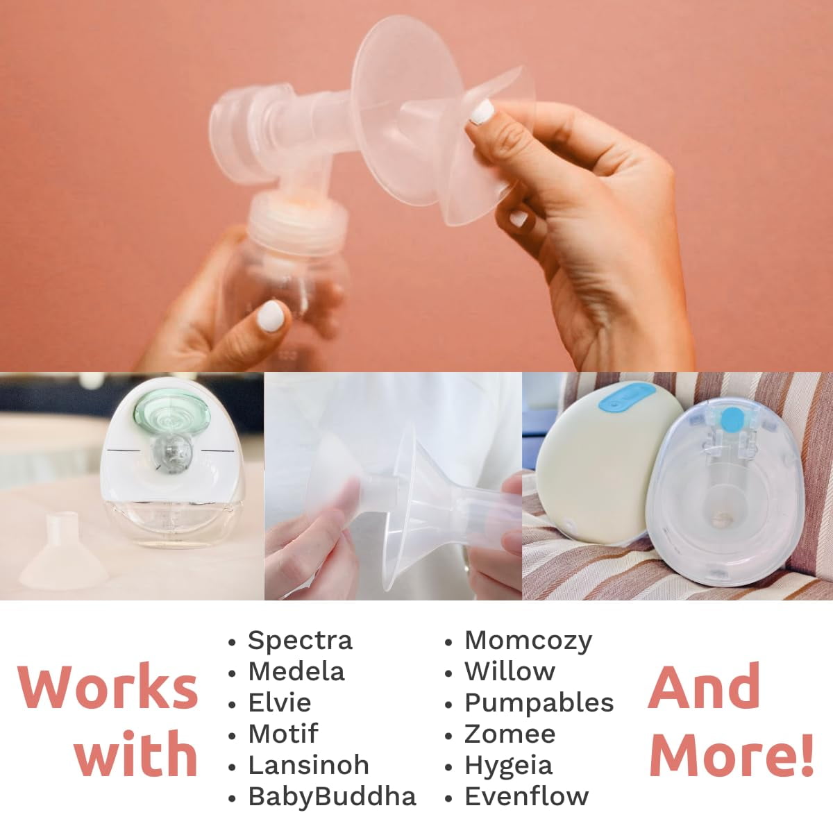 BeauGen - Breast Pump Flange Inserts (1 Pair) - Fits 21mm - 28mm Flanges