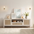 thumbnail image 4 of SICOTAS TV Stand for TVs up to 75", 68.9" Extra-Wide Entertainment Center, Boho Farmhouse Media Console with Adjustable Storage & Cable Management for Living Room Media Room, Cream White, 4 of 11