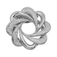 thumbnail image 2 of Eosunjian Lady Brooch Temperament Flower Shape Wide Use Ornamental Rust-proof Clothing Matching Colorfast Trendy Rhinestone Flower Scarf Buckle Brooch Scarf Accessories Silver Gray, 2 of 13