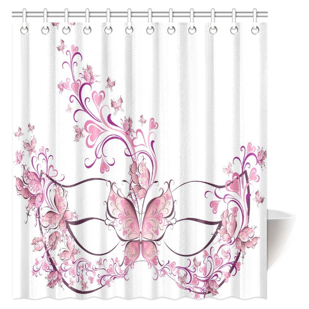 MYPOP Masquerade Shower Curtain, Masks Carnival Dress Centuries Old Tradition of Venice Theme