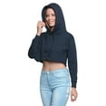 thumbnail image 4 of G-Style USA Women's Long Sleeved Crop Top Hoodie LH13118 - Navy -Large, 4 of 8
