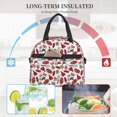 thumbnail image 4 of Uemuo Red Food Printed Lunch Bag Lunch Box Reusable Insulated Lunch Tote Bag, Leakproof Thermal Cooler Sack Food Handbags Case High Capacity, 4 of 5