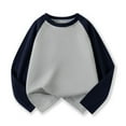 thumbnail image 4 of Resicozy Long Sleeve Shirts for Girls Fall Spring Color Block Crewneck Fashion Blouses Casual Winter Clothing Navy 7-8 Years, 4 of 5