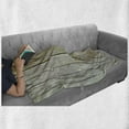 thumbnail image 6 of Fence Soft Flannel Fleece Throw Blanket, Old Painted Hardwood Planks Vintage Weathered Grunge Toned Garden Background, Cozy Plush for Indoor and Outdoor Use, 60" x 80", Pale Sage Green, by Ambesonne, 6 of 6