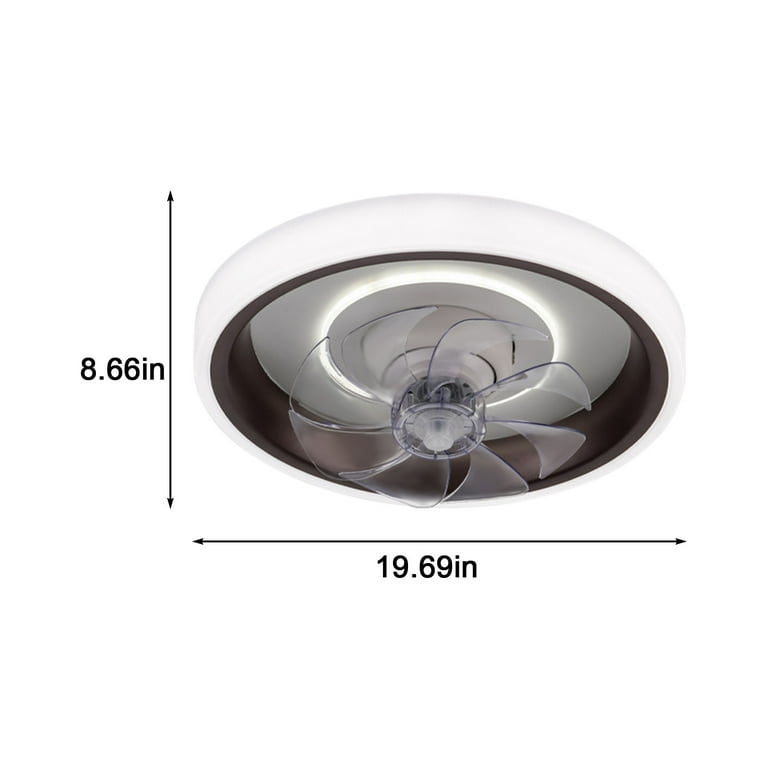 SDJMa 19.7 Modern Ceiling Fans with Light, 30W LED Dimmable with Remote,  Invisible Blades Semi Flush Mount Ceiling Fan Light, 3-Speed Indoor Low