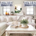 thumbnail image 4 of Maple Pine Forest Window Valance Curtain White Blue Rod Pocket Short Curtain for Living Room, Bedroom & Kitchen Window Decor 42x18in, 4 of 8