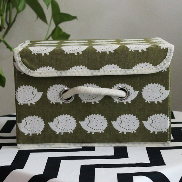 Boîte de Rangement en Coton et Lin Imprimée Grande Petite Boîte de Rangement en Coton Boîte de Finition avec Couvercle Poignée en Corde de Coton