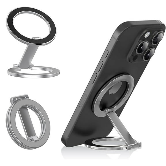 Adjustable Magnetic Phone Holder for Desktop, Double-Sided Stand for Smartphones and Tablets, Strong Magnet Mount