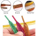 thumbnail image 4 of Cordón de suela plana con purpurina de metal de colores (blanco), 115 cm de largo, adecuado para zapatos deportivos para niños y mujeres, zapatos de baile y zapatos de skate, 4 of 5