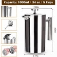 thumbnail image 5 of Stainless Steel French Press Coffee Maker 34 Oz Double Wall Insulated Coffee Press Include 2 Extra Filters Rust Free Dishwasher Safe Silver, 5 of 8