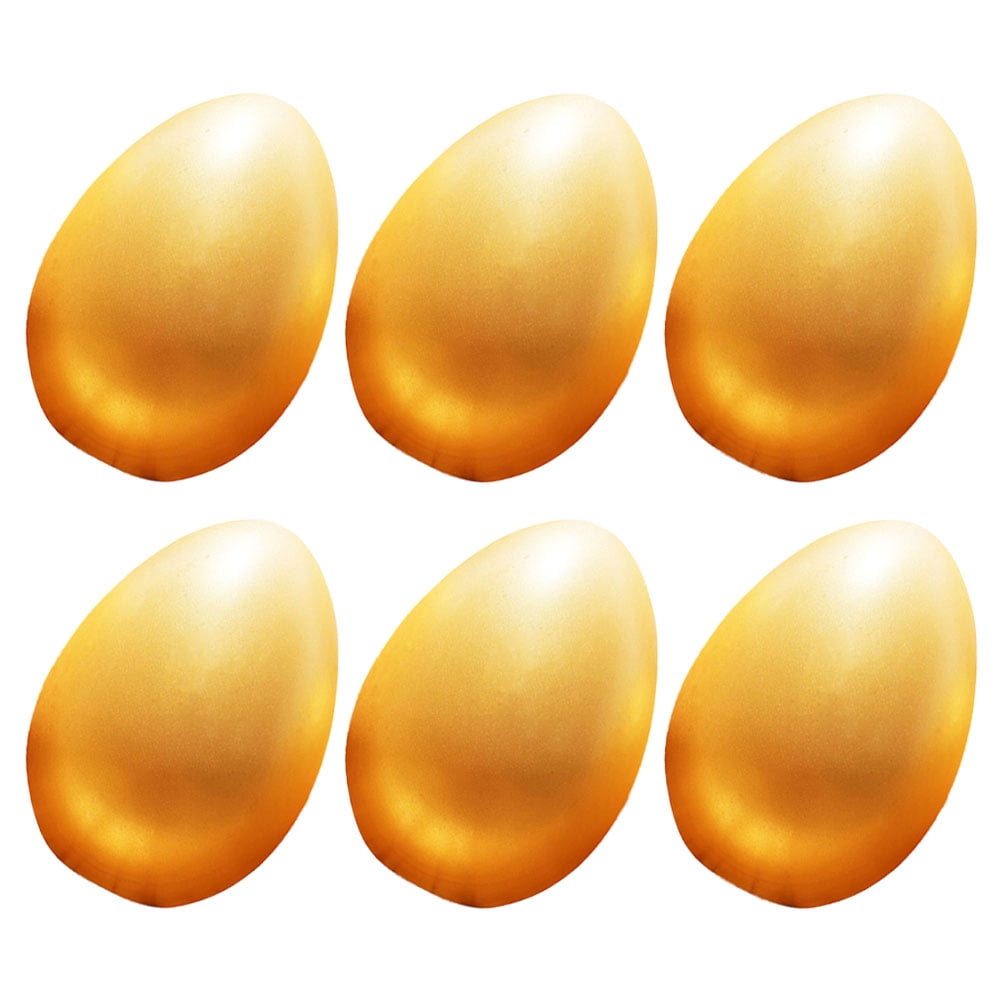 OUNONA 6Pcs Empty Golden Eggs Wedding Party Lottery Egg Multi-functional Golden Easter Egg