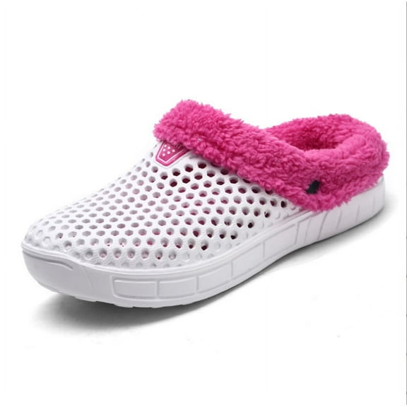 Unisex Garden Clogs House Slippers Fur Lined Winter Breathable Walking Garden Shoes Warm Non-Slip Mule FootwearMule Footwear