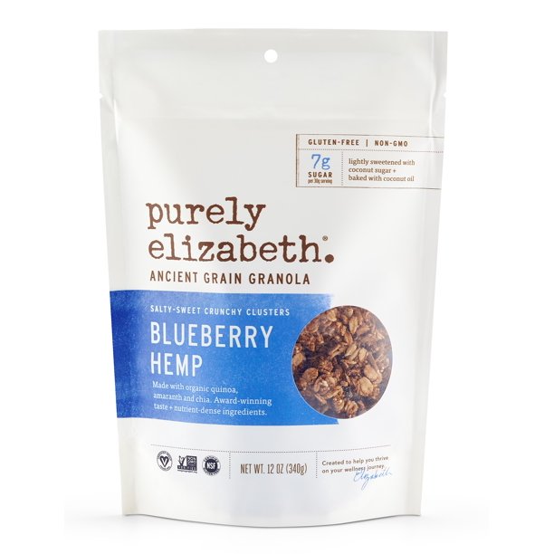 Purely Elizabeth Blueberry Hemp Ancient Grain Granola 12 oz, certified