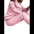 thumbnail image 3 of Conjunto Deportivo de 2 Piezas para Mujer: Sudadera de con Media Cremallera y Pantalón de Chándal Rosa XXL, 3 of 8