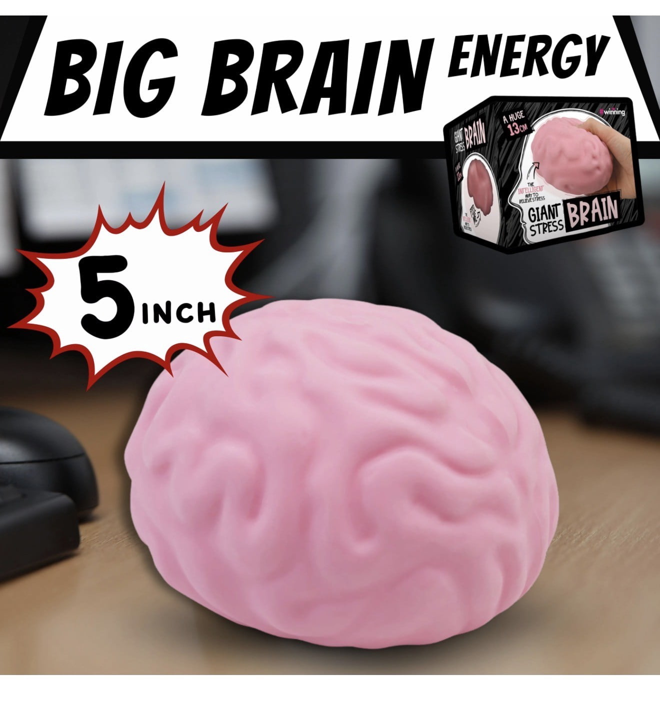 giant 5.11" stress brain, stress reliever , sensory squish ball