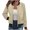 Khaki, variant on Womens Jackets and Coats,Women's Loose Long Sleeved Sweatshirt with Zipper Jacket Casual Coarse Knitted Baseball Jacket Army Green S