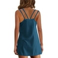 thumbnail image 6 of Backless Tennis Dress with Under Shorts & Pockets - Womens Athletic Sleeveless Scoop Neck Hollow-out Strap Mini Dress (L, Navy), 6 of 7