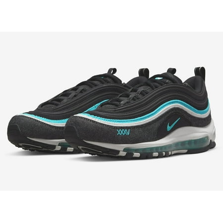 Nike Air Max 97 DN1893-001 Men Black Sport Turquoise & White Running Shoes DJ207 (9.5)