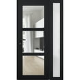 thumbnail image 2 of Front Exterior Prehung FiberGlass Door Clear Glass See-through / Manux 8555 Matte Black Clear Glass / Side and Top Exterior Window / -W36+16" x H80+14"-Left-hand Inswing, 2 of 5