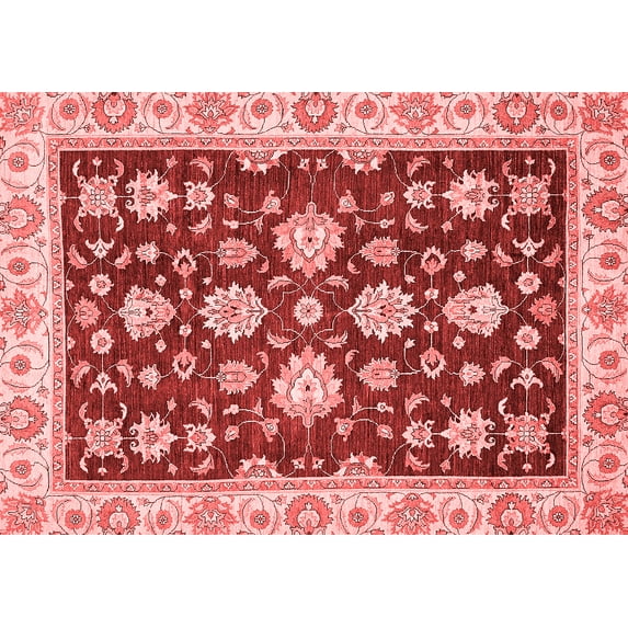 Ahgly Company Machine Washable Indoor Rectangle Oriental Red Traditional Area Rugs, 5' x 8'