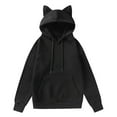 thumbnail image 2 of Vedolay Fall Tops Hoodies for Women Casual Long Sleeve Sweatshirts Crew Neck Relaxed Fit Tops,Black XXL, 2 of 3