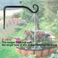 thumbnail image 5 of FZFLZDH 2 Pack Wall Hook Hanging Plant Bracket Decorative Straight Plant Hanger for Bird Feeders, Planters, Lanterns, Wind Chimes Indoor Outdoor 5.76inch, Black, 5 of 6
