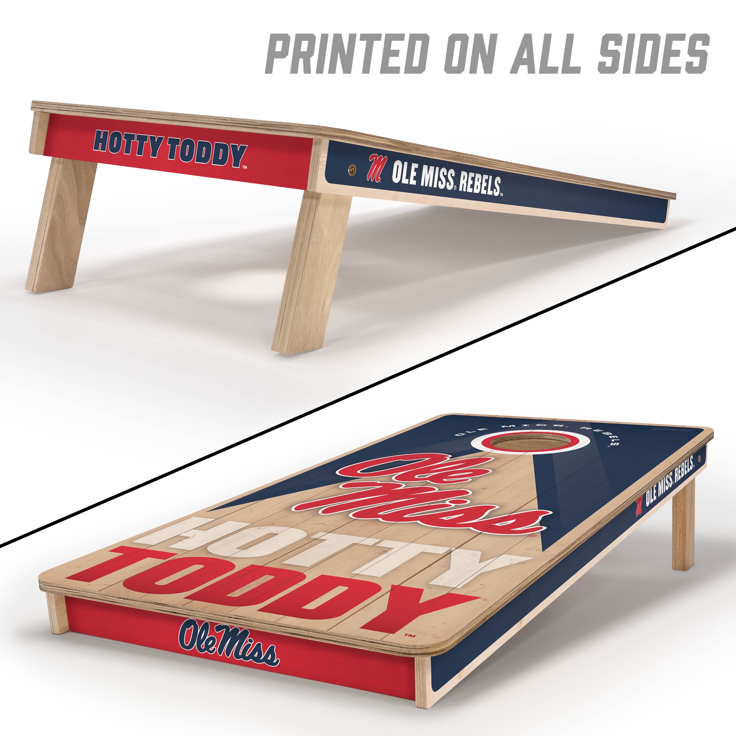 YouTheFan NCAA Mississippi Rebels 2X4 Slogan Series Cornhole NO BAGS