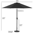 thumbnail image 6 of Caynel 9ft Outdoor Market Steel Patio Umbrella w/ Crank, Tilt Push Button, 8 Ribs, Blackish Green, 6 of 7