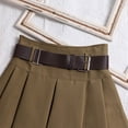 thumbnail image 5 of Riforla Skirts for Women Belt Pleated High Waist A Line Umbrella Short Half Skirt Mini Skirts Khaki L, 5 of 6
