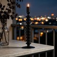thumbnail image 5 of Linnome Halloween Themed Black Glass Candlestick, Elegant Gothic Taper Candle Holder for Table Centerpiece Decor, Spooky Party Ornament and Haunted House Holiday Decoration Gift, 5 of 6