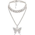 thumbnail image 5 of Cadena cubana Collar de mariposa para mujer Cristal de hielo Mariposa de circón, 5 of 5