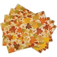 thumbnail image 2 of Fall Linen Placemats Set of 4 12x18 Inch Autumn Leaf Orange Place Mat Heat-Resistant Washable Wipeable Table Mat for Party Kitchen Dining Home Decor, 2 of 6