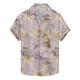 thumbnail image 1 of Camisas de Manga Corta de los Hombres Casual Hoja Impresión Solapa Superior, Mezcla de Poliéster/Spandex de la Moda para la Fiesta Y la Playa, 1 of 5