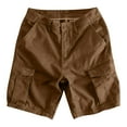 thumbnail image 4 of Fanxing Men's Pockets Cargo Shorts Below Knee Twill Long Shorts Work Short with Multi-Pockets Men Shorts 9 Inch Inseam Capri Pants （No Belt） Brown,XXL, 4 of 6