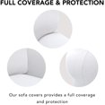 thumbnail image 3 of Funda de sofá superelástica para silla, funda de sofá suave antideslizante de licra, protector de muebles lavable con espuma antideslizante y parte inferior elástica para niños, mascotas, color blanco Jormftte LRWJ062-16, 3 of 7