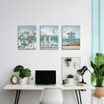 thumbnail image 4 of Coastal Beach Canvas Wall Art 3 Pieces Boat Seagull Bike Pictures Ocean Painting Print Seascape Theme Living Room Decor Frame (12x16inchx3Pcs), 4 of 10