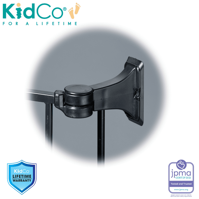 KidCo Custom Fit Auto Close HearthGate Baby or Fireplace Gate for Child Safety Black