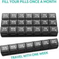 thumbnail image 4 of 2 Pill Box, Portable Pill Box, Under-filling Pill Box, Pill Box, Pill Box 28 Grid Monthly Pill (Color : Black), 4 of 5