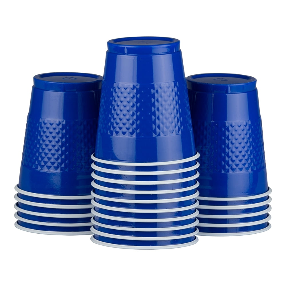 JAM Bulk Plastic Cups, 12 oz, Blue, 200 Cups/Box