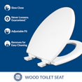 thumbnail image 4 of Mayfair Cassel Slow Close Toilet Seat, Easy Clean, Non Slip Premium Wood Seat, Easy Install, Made in USA, Elongated, White, 4 of 5