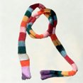 thumbnail image 4 of Krdevn Women Y2K Color Block Stripe Scarf, Mohair Knit Slim Neck Wrap, Fall Winter Decorative Narrow Scarves for Outfit, 4 of 4