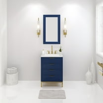 Water Creation Bristol 24"W Wood Single Bathroom Vanity in Blue/White