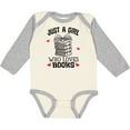 thumbnail image 3 of Inktastic Just a Girl Who Loves Books Girls Long Sleeve Baby Bodysuit, 3 of 5