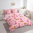 thumbnail image 3 of Homewish Girly Pink Boot Twin Bedding Sets 7-Piece for Girl, Cartoon Western Cowgirl Hat Bedding Comforter Set, Hippie Sheep Skeleton Reversible Sheet Sets, uper Cozy Room Decor, 3 of 7