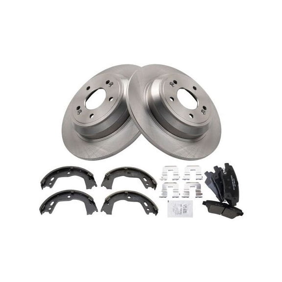 Rear Brake Pad Rotor and Parking Brake Kit - Compatible with 2010 - 2014 Hyundai Genesis 2011 2012 2013