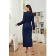 thumbnail image 2 of LYCY Womens Soft Long Robe, Lightweight Full Length Knit Bathrobe for Sleepwear & Loungewear Robe（Navy, 2XL）, 2 of 4