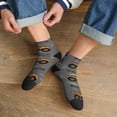 thumbnail image 3 of Rateoe Construction Machines Pattern Quarter Crew Socks,Toe Seamed Ankle Socks,Cotton Cushioned Breathable Athletic Crew Sports Socks, 3 of 7
