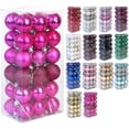 thumbnail image 1 of Bola de Navidad Bola de decoración de árbol de Navidad inastillable Adornos de bolas de Navidad Bola de decoración de fiesta de boda de vacaciones 1,6 "(4 cm) Juego de 36 piezas (azul, 1 of 4