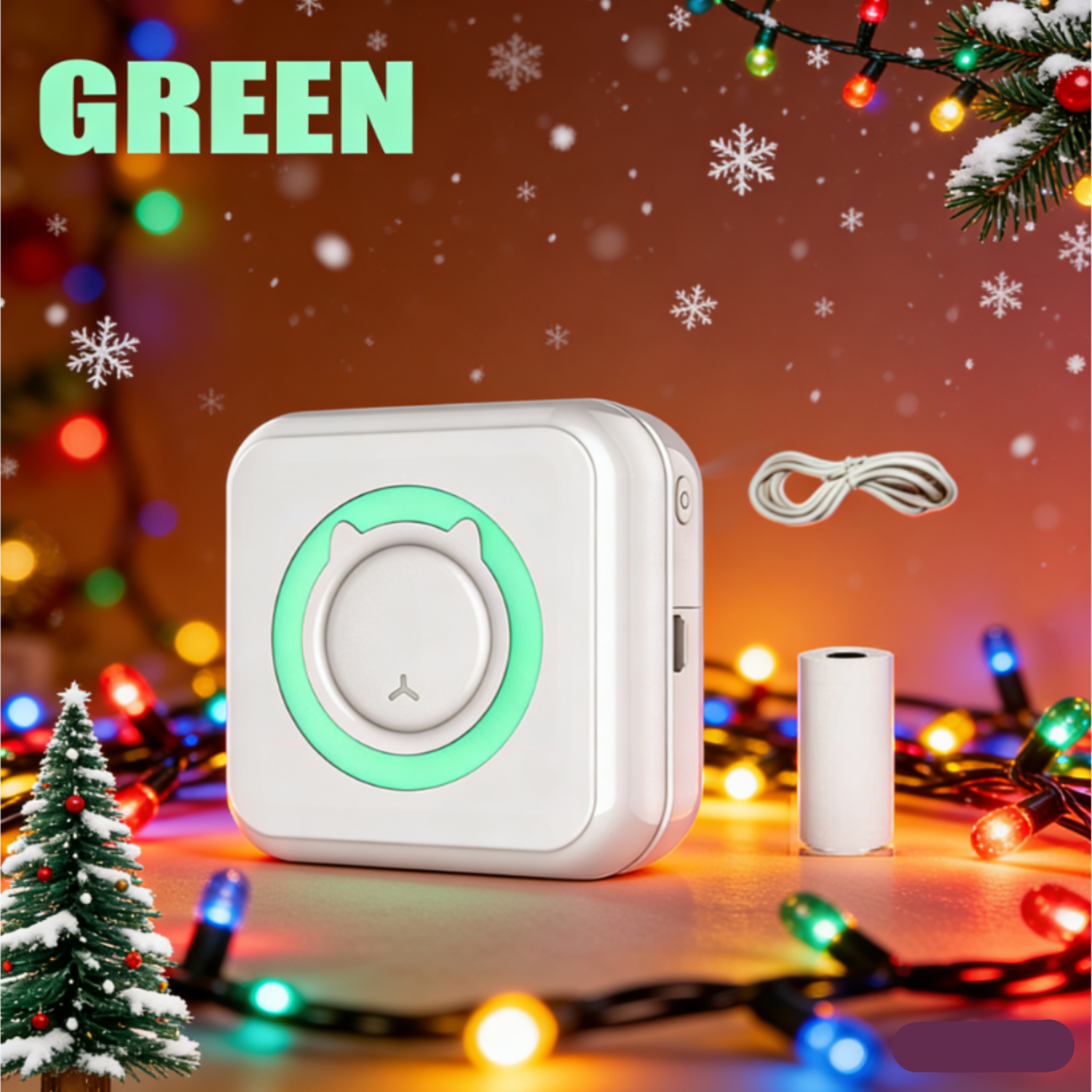 [Christmas] Mini Printer,Thermal Printer,Sticker Printer for Photos/Labels/Notes,Inkless Pocket Photo Printer for Learning Assistance,Compatible with iOS&Android
